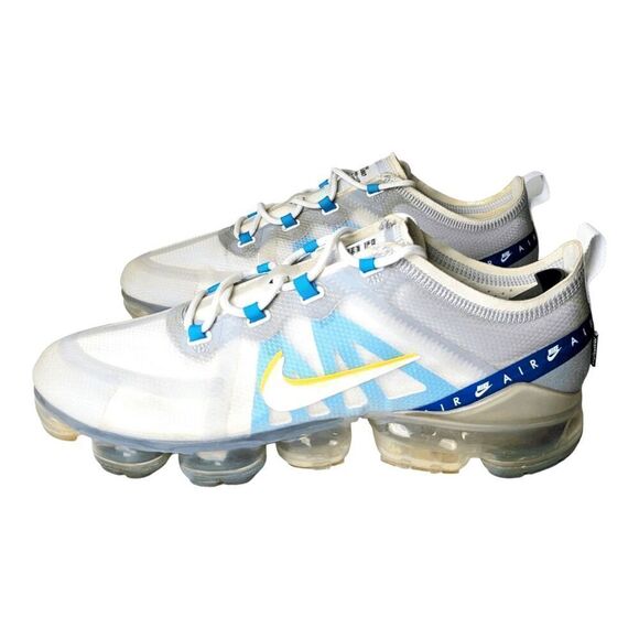 NIKE Air VaporMax 2019 'White University Gold Wolf Grey' Running Shoes Size 11.5 - Picture 2 of 9